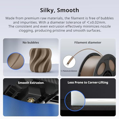 ANYCUBIC PLA Plus (PLA+), 3D Printer Filament 1.75mm, High Toughness 3D Printing Filament, Dimensional Accuracy +/- 0.02mm, Print with Most FDM 3D Printers, 1KG Reusable Spool, Brown - color: 1kg Pla+ Brown