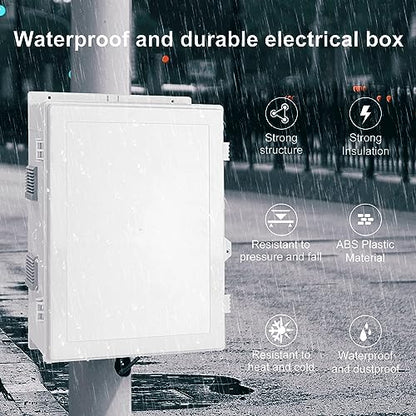 Namunanee Outdoor Electrical Junction Box, ABS Water Resistant Enclosure with Internal Mounting Panel & Hinged Cover (18.1" H* 12.6" L* 6.3" W) - size: 18.1"H x 12.6"L x 6.3"W & Standard