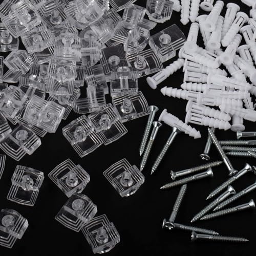Mirror Holder Clips,Clear Plastic Mirror Clips for Wall Mounting Mirror Mounting Hardware,Mirror Hangers for the Wall with Screws Kit (Classic Style A) - style: Classic Style A