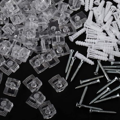 Mirror Holder Clips,Clear Plastic Mirror Clips for Wall Mounting Mirror Mounting Hardware,Mirror Hangers for the Wall with Screws Kit (Classic Style A) - style: Classic Style A