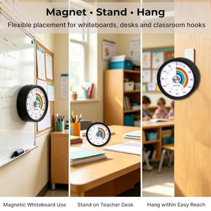 Magnetic Visual Classroom Timer, 60-Min Countdown Timer for Kids, Black - color: Black
