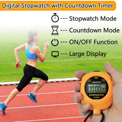 2 Pack Stopwatch Sport Timer, Simple Stop-Watch - color: Orange