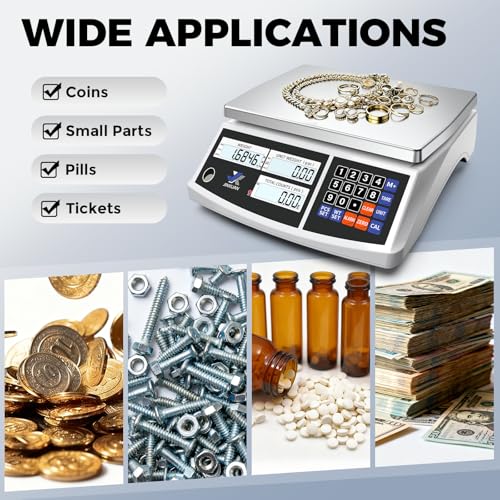Industrial Counting Scale 30kg/66lb x 0.1g Precision Bench Scale Digital Inventory Counting Weight Scale for Small Parts and Coins, Electronic Gram Scale with Batteries/AC Power, lb/g/kg/oz - style: 30kg x 0.1g