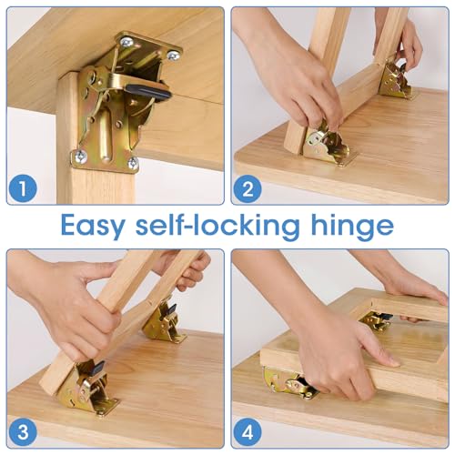 TopDirect 4 Pack Locking Hinge for Folding Table Brackets (Zinc) - color: Zinc, size: 4 Pack