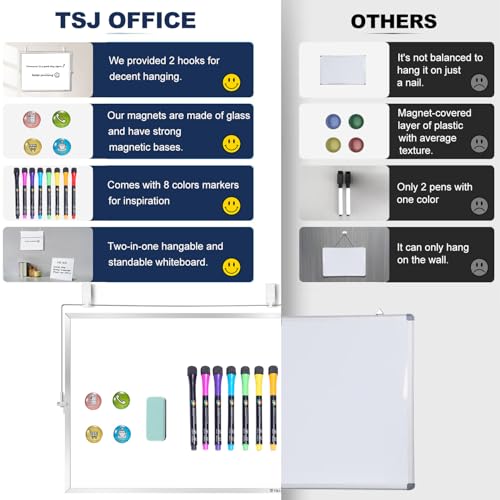 TSJ OFFICE Small White Board - 18 X 14 Inches Silver Framed Dry Erase Board - color: Silver, size: 18"W x 14"H