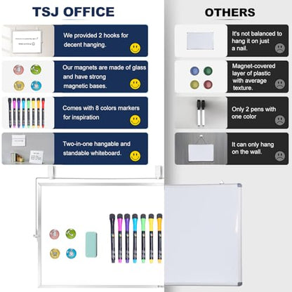 TSJ OFFICE Small White Board - 18 X 14 Inches Silver Framed Dry Erase Board - color: Silver, size: 18"W x 14"H