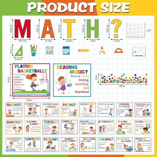 Pajean 85 Pcs Math Bulletin Boards Daily Math Classroom Decor, Daily - style: Daily