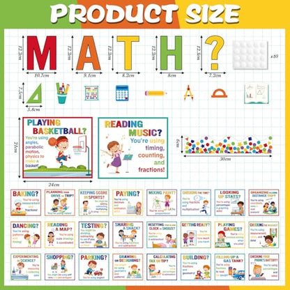 Pajean 85 Pcs Math Bulletin Boards Daily Math Classroom Decor, Daily - style: Daily