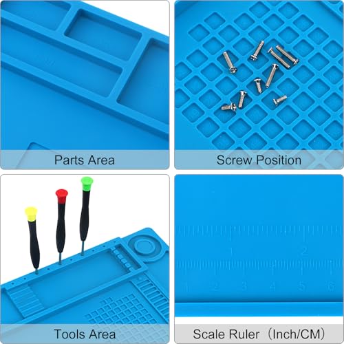 STREBITO Silicone Soldering Repair Mat Magnetic Work Mat 17.7''x11.8''