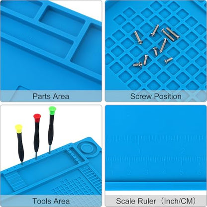 STREBITO Silicone Soldering Repair Mat Magnetic Work Mat 17.7''x11.8''