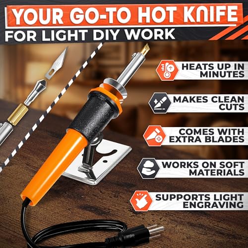 Hot Knife Plastic Cutter Tool Set; 30W Power Draw; 55 in Long Cable