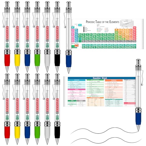 Harloon 12 Pack Periodic Table Pens Chemistry Gift Ballpoint Scroll Pens