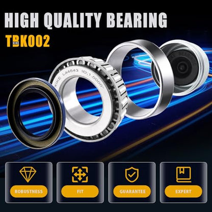 XiKe Trailer Wheel Bearings L44643 L44610 Fits 2000 Lbs 1'' Axles, 2 Sets - size: L44643/10 + Seal ID 1.249'', style: Pack 2 Set