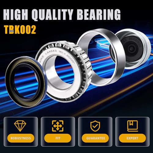 XiKe Trailer Wheel Bearings L44643 L44610 Fits 2000 Lbs 1'' Axles, 2 Sets - size: L44643/10 + Seal ID 1.249'', style: Pack 2 Set