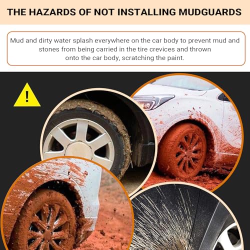 2 PCS Car Mud Flaps, Splash Protection Tire Splash Guards, 8.27" x 12.6" Front and Rear Wheels Mudguard Replacement, for Most Sedans (Black #S) - color: Black
