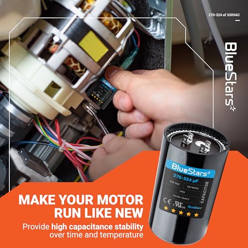 [2025 Upgraded] BlueStars 270-324 uF MFD 330 VAC Motor Start Capacitor