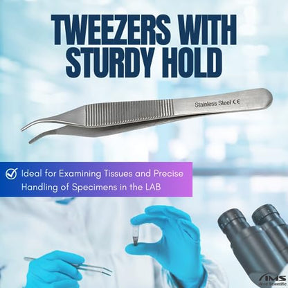ADSON Forceps Tissue 1X2 Teeth ADSON Brown Forceps ADSON Dressing Forceps 4.75" Comes with Wide Handle Ridged Grip, Stainless Steel (Adson Dressing - CRV) - color: Adson Dressing - Crv