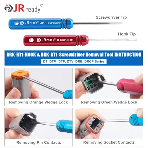 JRready ST6313 Deutsch DT 2/3/4/6/8/12 Pin Connector Kit, Solid Contacts - size: DT Kit (604pcs)