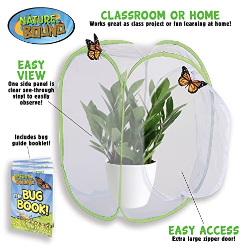 Nature Bound Butterfly Growing Kit - Live Caterpillar to Butterfly Project for Kids - Includes Voucher for Caterpillars, Green Pop-Up Enclosure, and STEM Learning Guide - style: Pop-Up Terrarium 24