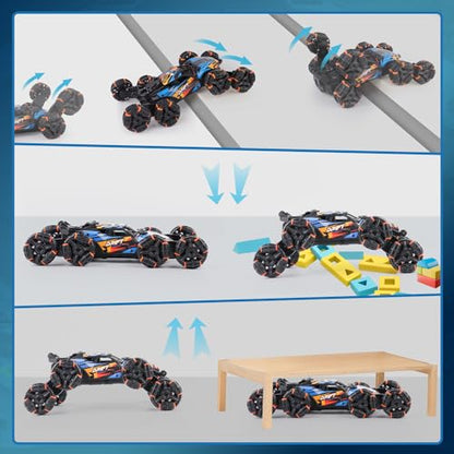 NEXBOX Cool 8 Wheels Hand Controlled rc Stunt Car Toys, Gesture Sensing Remote Control Cars for Boys Age 6 7 8-12 13 14 Year Old, Birthday Gifts Ideas for Kids - color: Black, Blue