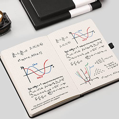 AHGXG Graph Paper Notebook, 384 Pages, 120GSM, A5 (5.7'' × 8.3'') - color: Blackblack, size: A5