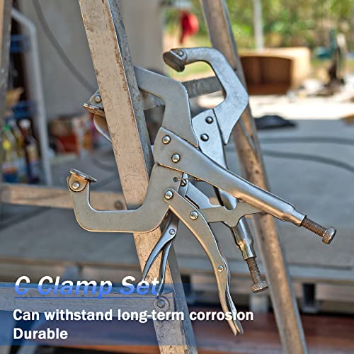 Minatee 4 Pcs Locking C Clamp Set