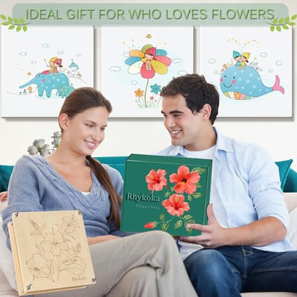 Rhykoka Wooden Flower Press, 11x11 inch 10 Layers Extra Large Flower Pressing Kit for Adults