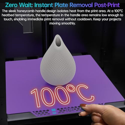 BIQU CryoGrip Pro Glacier Purple Compatible with Bambu-Lab P1S/P1P/P2S/X2D/X1C/X1E/A1 3D Printers 257x257MM Panda Build Plate Double Sided Upgrade Removable Surface Platform - color: Glacier-Purple, size: P1/P2/X1/A1/X2D