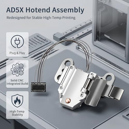 AD5X Hotend Heating Assembly Kit,Heat Insulation Block with Heater Cartridge