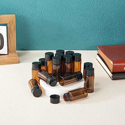10ml Amber Small Glass Vials 50pcs with Screw Caps(50pcs) - color: Amber, size: 10ml 50pcs