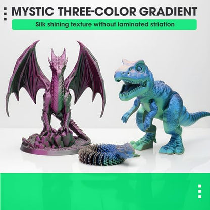 eSUN Silk PLA 3D Printer Filament 1.75mm,Copper Purple Green Triple Color - color: Copper Purple Green