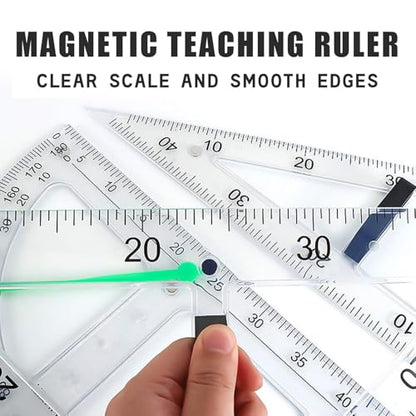 Math Ruler Magnetic Classroom Math Geometry Tool Set Enhances Classroom Learning, Easily Mounts to Blackboard Protractor Measuring Ruler Triangle Ruler (Tp2pc) - size: Tp2pc