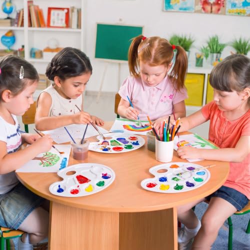 24 Pack Paint Palettes, Oval Plastic Paint Palette Trays with Thumb Hole for Acrylic, Watercolor and Gouache, Reusable Paint Mixing Trays for Kids, Classroom, School and Art Parties - color: Oval 24 Pcs