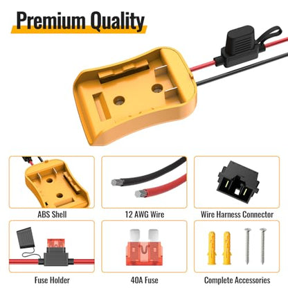 Kzreect for Power Wheel Battery Adapter Compatible with Dewalt 20V Battery - size: Compatible with Fisher-Price Connector