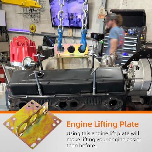 lifgarfe Engine Lifting Plate Bracket Motor Engine Lifting Bracket Carb Carburetor Hoist SBC BBC Fit for Chevy Ford