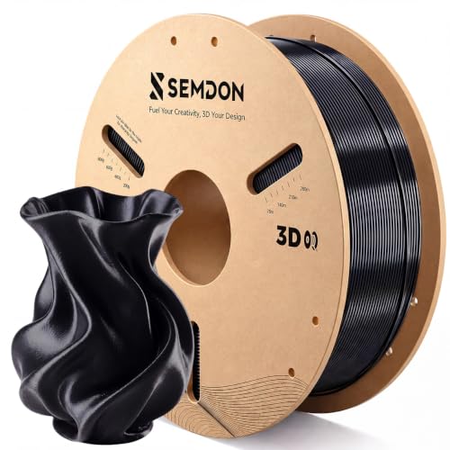 Black PLA Filament 1.75mm, Deep Black 3D Printer Filament 1KG Spool - color: Black