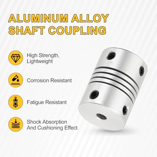 uxcell 4Pcs Flexible Couplings 3mm to 3.17mm Aluminum Alloy Joint Connector - size: 3mm to 3.17mm, style: D15 x L20mm