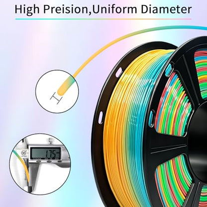 Geeetech Rainbow PLA Filament 1.75mm, Multicolor Gradient for AMS - color: 1kg Pla Rainbow