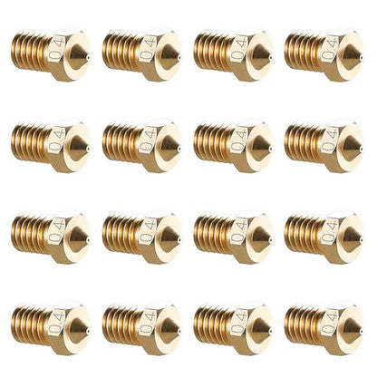 16Pcs V6 Nozzles 0.4mm Compatible for E3D V5 V6 Hotend, V6 Nozzle 0.4mm Compatible with ANYCUBIC I3 Mega A8 Prusa I3 MK3/MK3S 3D Printer Extruders Brass Nozzles, - style: 16Pcs V6 Nozzles 0.4mm
