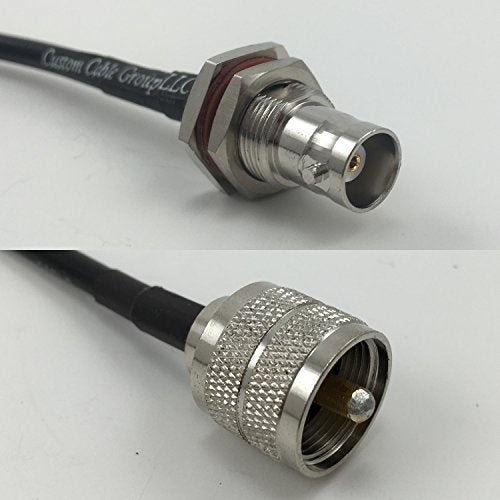 12 inch RGU178 BNC FEMALE BIG BULKHEAD to PL259 UHF Male Pigtail Jumper RF coaxial cable 50ohm Quick USA Shipping