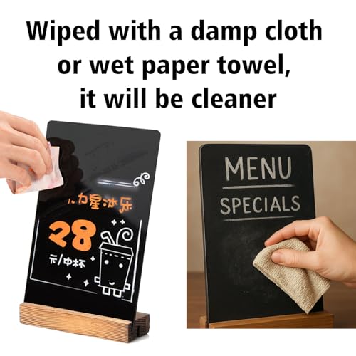Wooden Double-Sided Chalkboard with Base (2 Pack) - 8.7x11.5 inches, Black - size: 8.7x11.5 inches