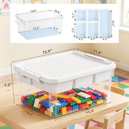 Citylife 17 QT Plastic Storage Box Building Baseplate Lid Removable Tray - size: 1 Pack-17 QT