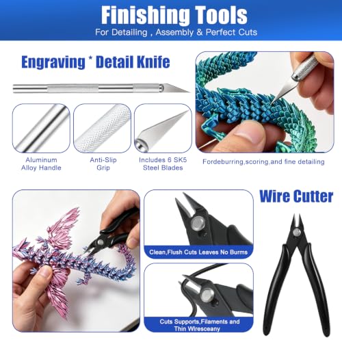 3D Printer Tools Kit, 28pcs 3D Printer Accessories for All FDM/SLA Printers