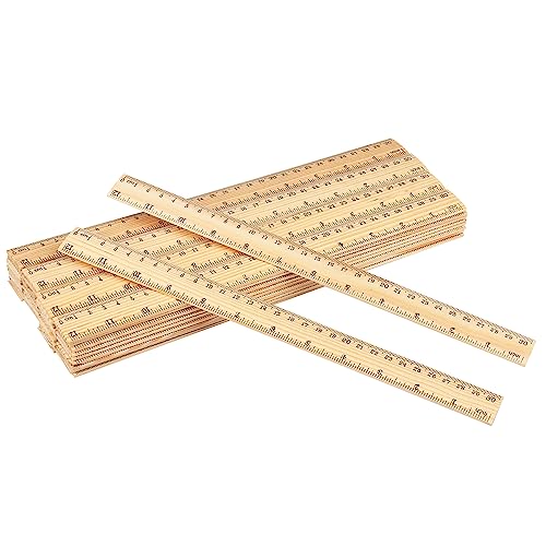 144 Packs Wooden Rulers, 12 Inch Double Sided Wood School Ruler for Home, Student, Office Use, 2 Scale,by,GNIEMCKIN - size: 144 Packs12 Inch