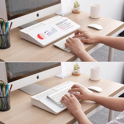 Small Glass Desktop Whiteboard Dry-Erase-Board - Computer Keyboard Stand White Board Surface Pad with Aromatherapy, Desk Organizers with Accessories for Office, Home, School Supplies - color: Aroma - White