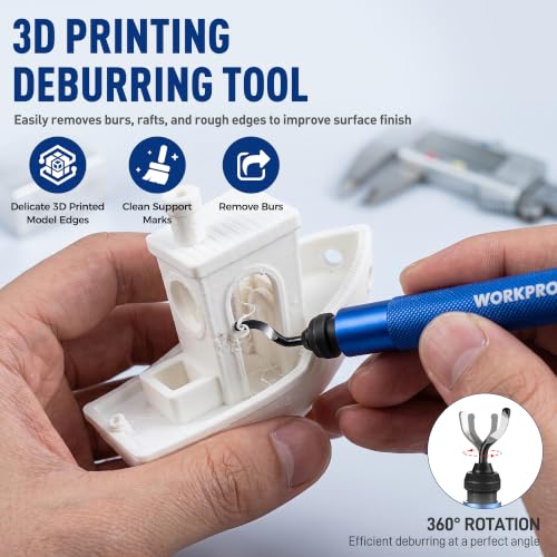 WORKPRO Deburring Tool with 11 Extra High Speed Steel Swivel Blades