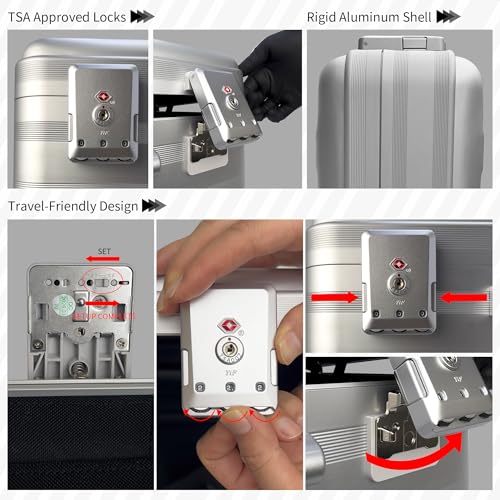 Aluminum Storage Case with Customizable Foam and TSA Locks - color: Silver, size: 18.1 x 13.8 x 6.1 inch