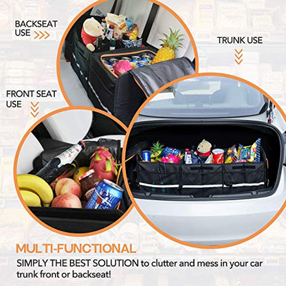 HEYTRIP Large Trunk Organizer with Built-in Leakproof Cooler Bag, Black - color: Black