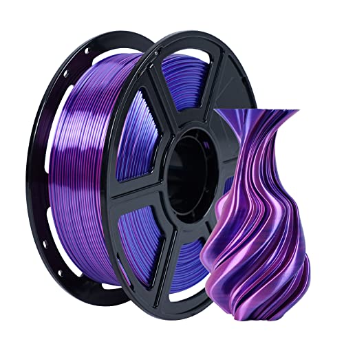 FLASHFORGE Silk Dual Color Filament, Blue and Rose 2 in 1 Coextrusion Silk PLA Filament 1.75mm, 3D Printer Filament Color Change 1kg(2.2lbs) Spool, Dimensional Accuracy +/- 0.02mm - color: Blue and Rose 2 in 1