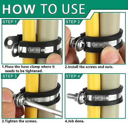 OURU 5/8 Inch Cable Clamps, Rubber Coated Insulated Clamps, 100pcs, 16mm - size: 100 PCS - 5/8 Inch